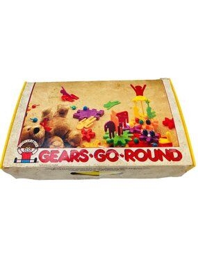 Vintage 80s Gears Go Round Discovery Toys Construction Set By Quercetti Italy